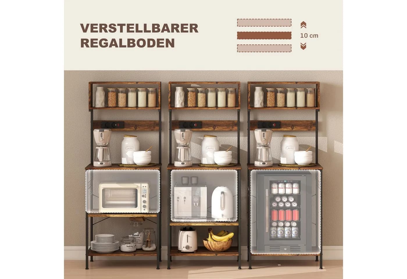 Küchenregal Industrial Stil Rustikal-Braun - Bild 5