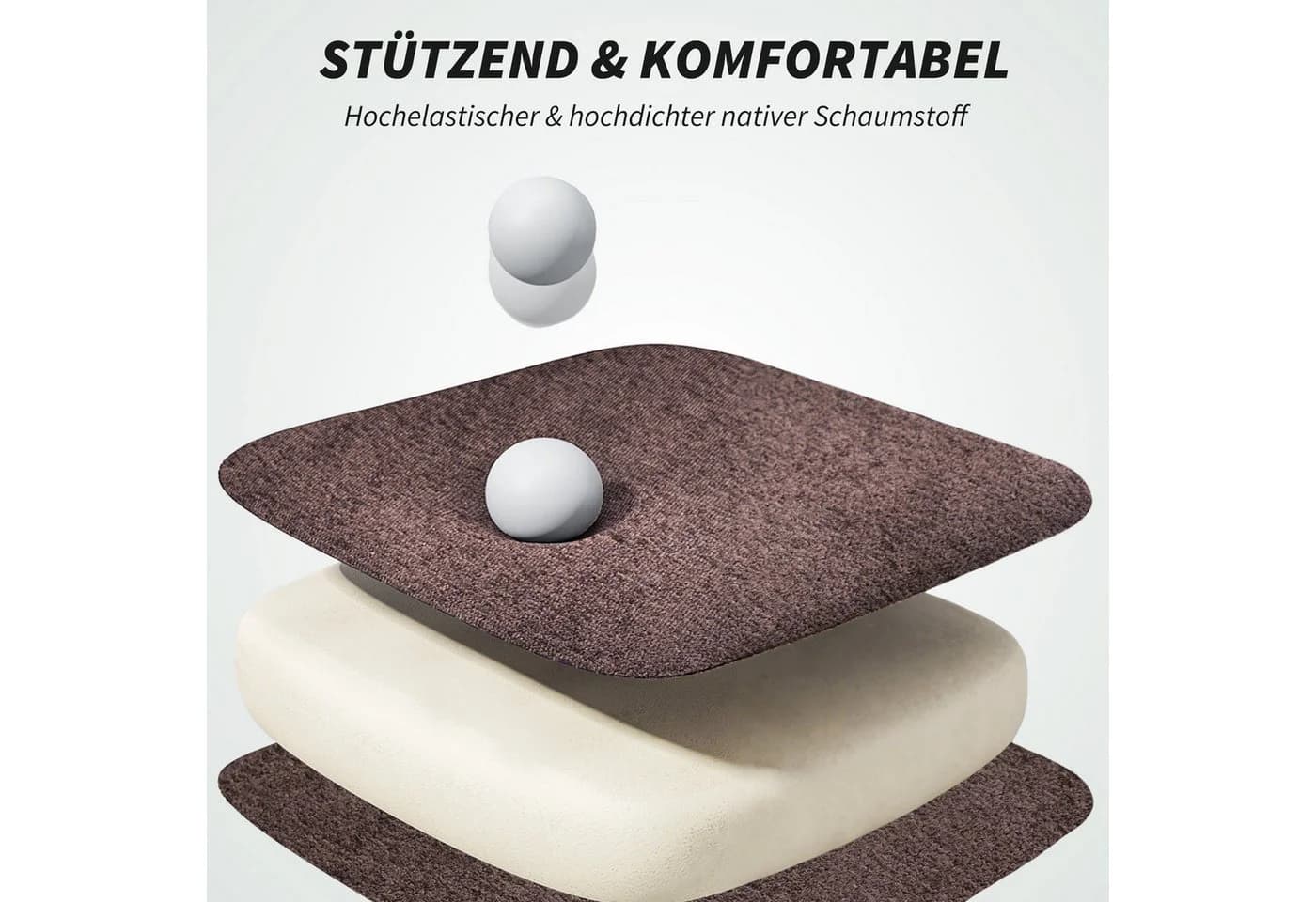 HOMCOM Bürostuhl mit Fußstütze und verstellbarer Rückenlehne Braun/Schwarz - Bild 5