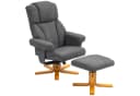 HOMCOM Relaxsessel mit Liegefunktion und Hocker Dunkelgrau Bild 1