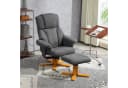 HOMCOM Relaxsessel mit Liegefunktion und Hocker Dunkelgrau Bild 2