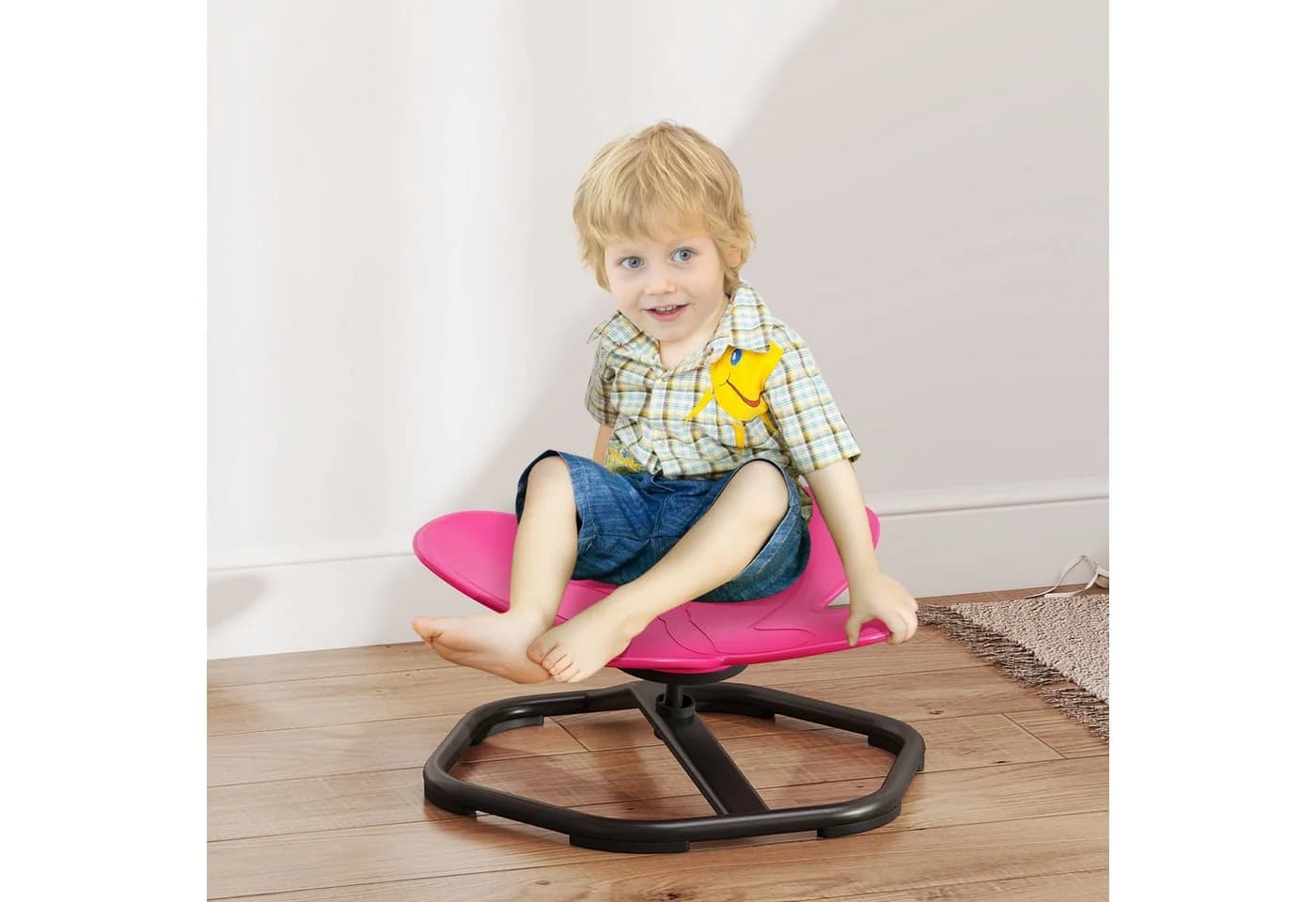 AIYAPLAY Kinderstuhl Rosa Schwarz Sensorik Drehstuhl - Bild 2