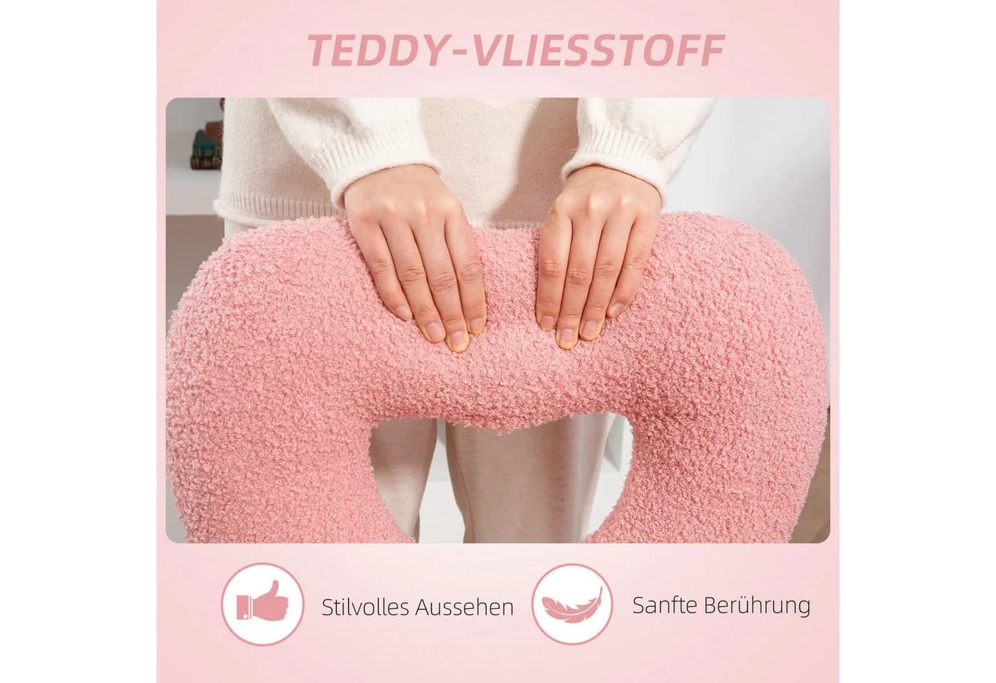 HOMCOM Bürostuhl Drehbar mit Herzförmiger Rückenlehne Rosa - Bild 5