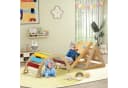 AIYAPLAY Klettergerüst mit Rutsche, Kletterbogen, Rampe, Kletternetz, Kletterstein, 7 in 1 Kletterdreieck, Indoor Spielplatz aus Holz, für Kinder von 1,5-4 Jahre, Mehrfarbig Bild 2