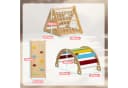 AIYAPLAY Klettergerüst mit Rutsche, Kletterbogen, Rampe, Kletternetz, Kletterstein, 7 in 1 Kletterdreieck, Indoor Spielplatz aus Holz, für Kinder von 1,5-4 Jahre, Mehrfarbig Bild 3