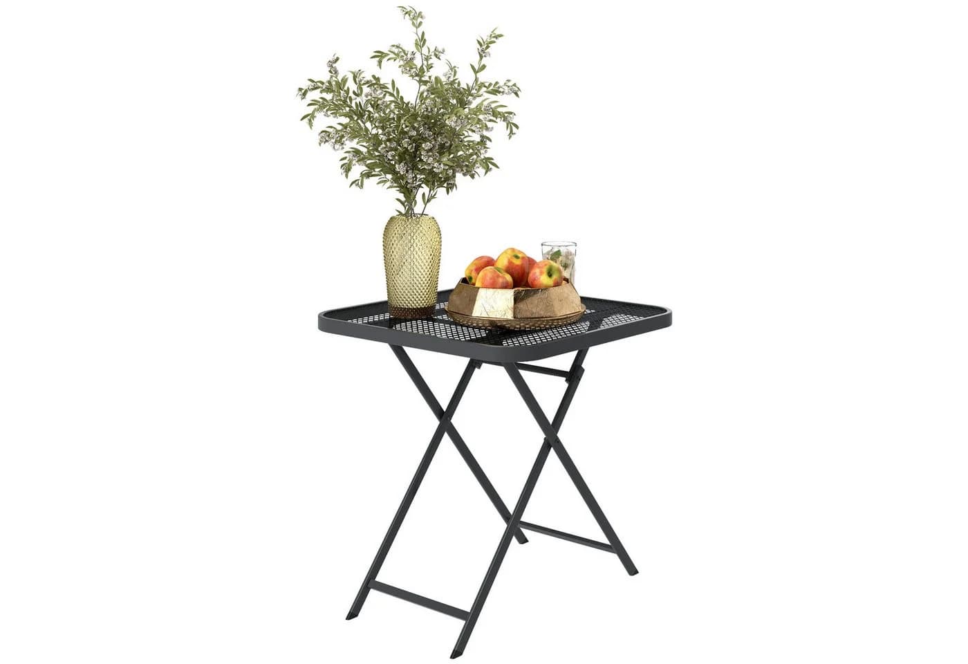 Outsunny Gartentisch Klappbar Schwarz Stahl - Bild 1