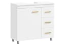 HOMCOM Waschbeckenunterschrank Weiß mit Soft-Close & Schubladen Bild 1