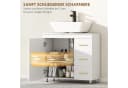 HOMCOM Waschbeckenunterschrank Weiß mit Soft-Close & Schubladen Bild 5