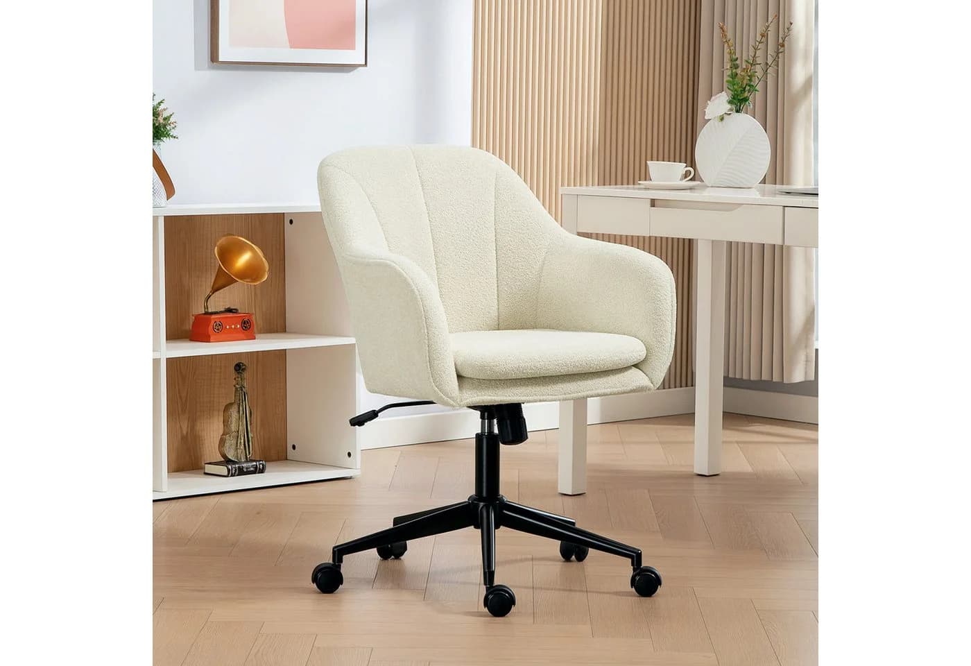 HOMCOM Bürostuhl Schreibtischstuhl höhenverstellbar Beige - Bild 2