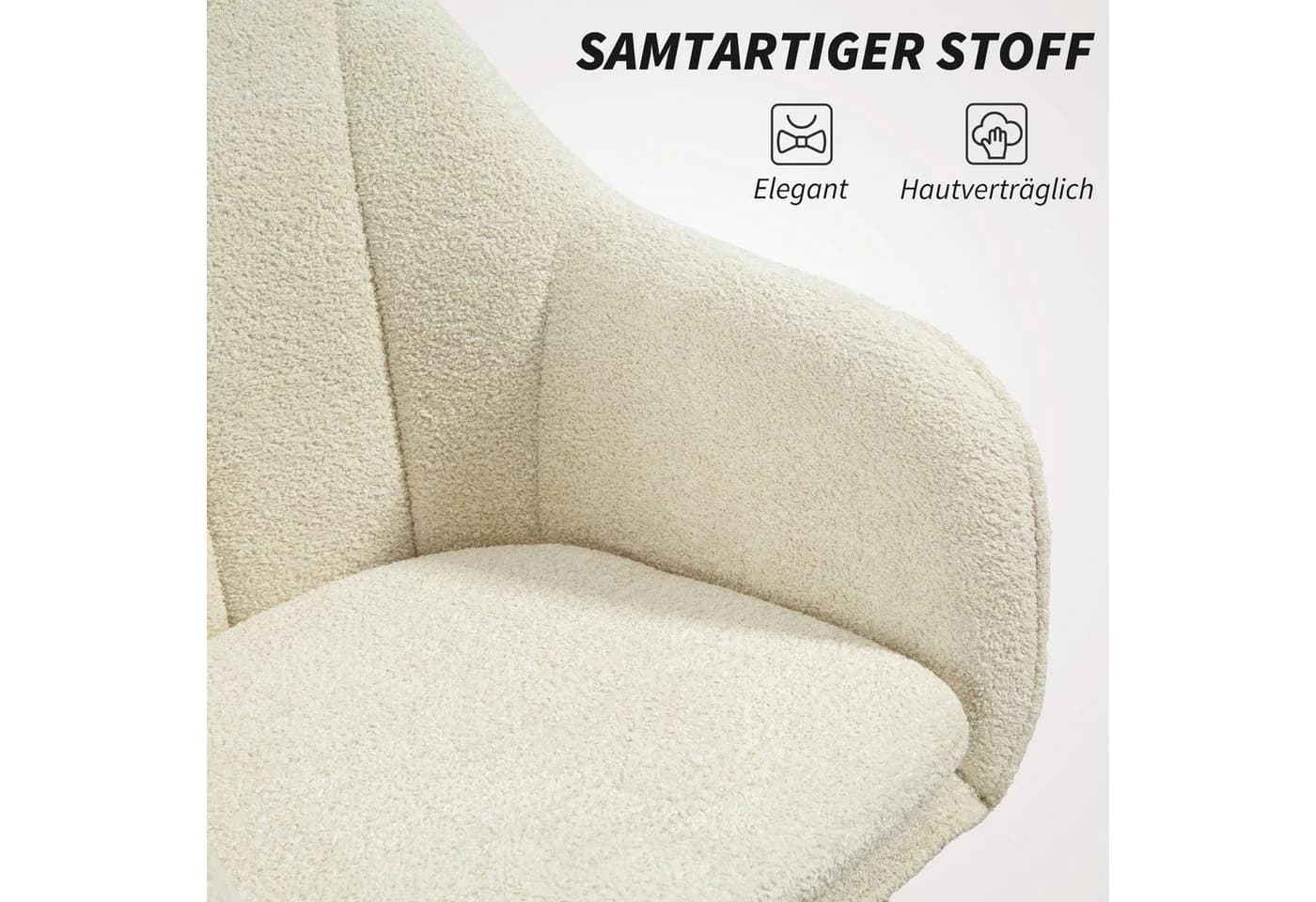 HOMCOM Bürostuhl Schreibtischstuhl höhenverstellbar Beige - Bild 4