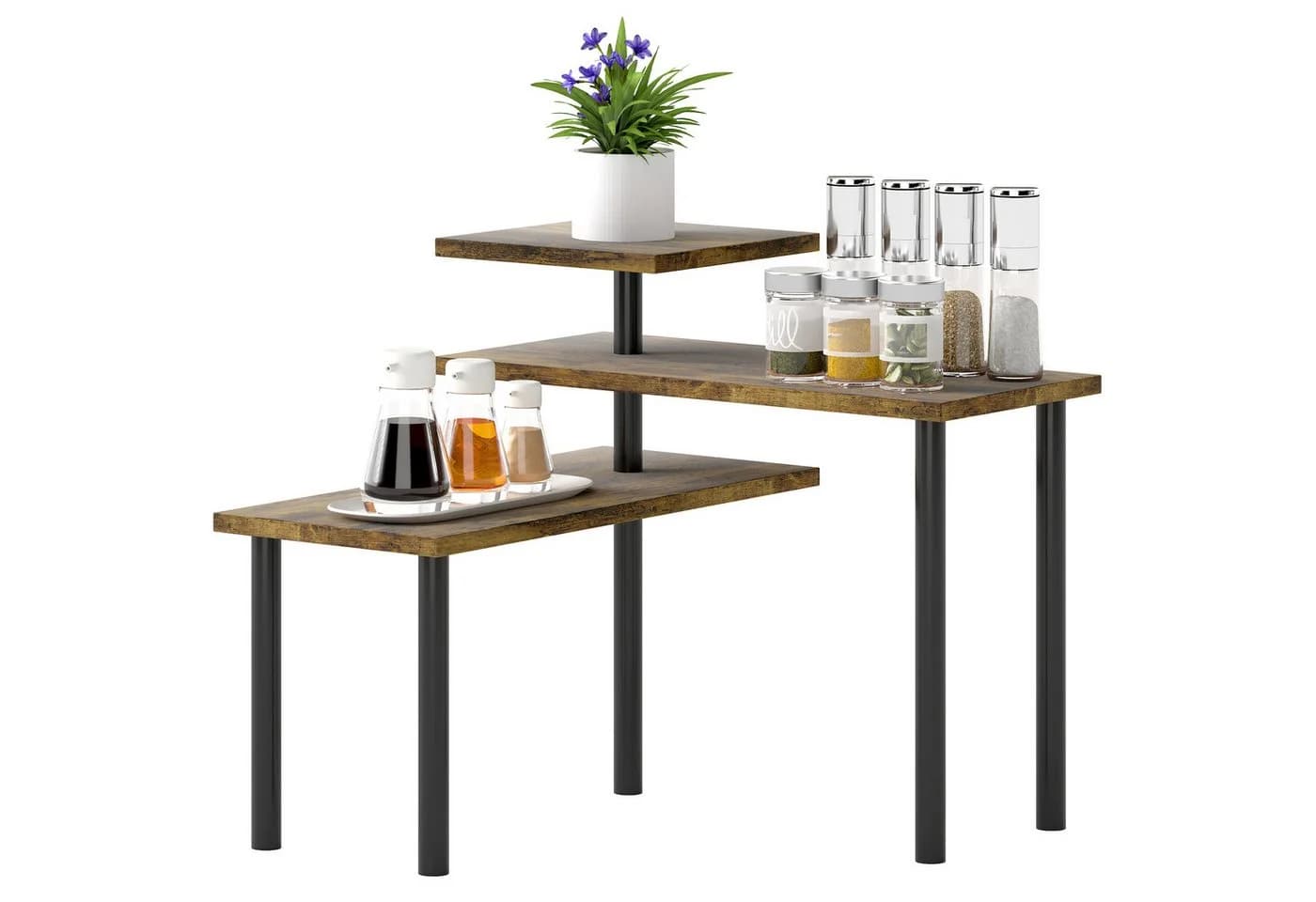HOMCOM Küchenregal 3 Ebenen drehbar Mikrowellenregal 40x18x36,5 cm - Bild 2