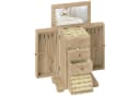 HOMCOM Schmuckkasten mit Spiegel und Schubladen Braun Paulownia-Holz Bild 1