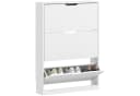HOMCOM Schuhschrank Weiß 3 Schubladen Klapptüren Bild 2