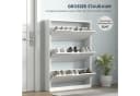 HOMCOM Schuhschrank Weiß 3 Schubladen Klapptüren Bild 4