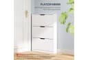 HOMCOM Schuhschrank Weiß 3 Schubladen Klapptüren Bild 5