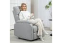 HOMCOM Relaxsessel Fernsehsessel mit Liegefunktion, Gepolstert TV-Sessel mit Leinenoptik, Grau Bild 2
