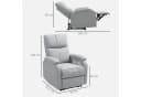 HOMCOM Relaxsessel Fernsehsessel mit Liegefunktion, Gepolstert TV-Sessel mit Leinenoptik, Grau Bild 3