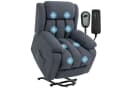 HOMCOM Relaxsessel mit Liegefunktion, Massagefunktion, Fernbedienung, Seitentasche, Fußteil, Leinenoptik, Dunkelgrau Bild 1