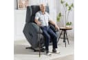 HOMCOM Relaxsessel mit Liegefunktion, Massagefunktion, Fernbedienung, Seitentasche, Fußteil, Leinenoptik, Dunkelgrau Bild 2