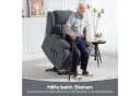 HOMCOM Relaxsessel mit Liegefunktion, Massagefunktion, Fernbedienung, Seitentasche, Fußteil, Leinenoptik, Dunkelgrau Bild 4