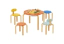 AIYAPLAY Kindersitzgruppe für Kinder von 3 bis 8 Jahren, 5-teiliges Set mit Tisch, Stühlen und Hockern, Blumenform, Mehrfarbig Bild 1