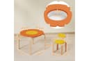 AIYAPLAY Kindersitzgruppe für Kinder von 3 bis 8 Jahren, 5-teiliges Set mit Tisch, Stühlen und Hockern, Blumenform, Mehrfarbig Bild 3