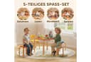 AIYAPLAY Kindersitzgruppe für Kinder von 3 bis 8 Jahren, 5-teiliges Set mit Tisch, Stühlen und Hockern, Blumenform, Mehrfarbig Bild 4
