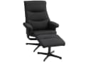 HOMCOM Relaxsessel mit Hocker Schwarz Liegefunktion Wippfunktion Bild 1