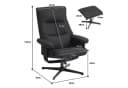 HOMCOM Relaxsessel mit Hocker Schwarz Liegefunktion Wippfunktion Bild 3
