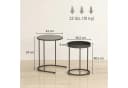 HOMCOM Beistelltisch mit Tablett-Design, Metallgestell, 2er Set Wohnzimmertisch, 2-St., Runder Couchtisch, Grau Bild 3