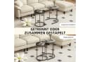 HOMCOM Beistelltisch mit Tablett-Design, Metallgestell, 2er Set Wohnzimmertisch, 2-St., Runder Couchtisch, Grau Bild 4