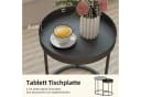 HOMCOM Beistelltisch mit Tablett-Design, Metallgestell, 2er Set Wohnzimmertisch, 2-St., Runder Couchtisch, Grau Bild 5