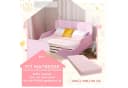 AIYAPLAY Kinderbett Rosa mit Rausfallschutz und Lattenrost Bild 4