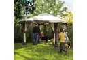 Outsunny Faltpavillon 4x4m mit Netzwänden UV 50+ Beige Bild 1