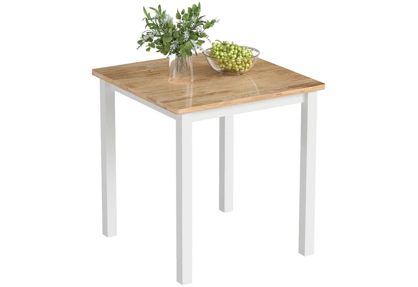 HOMCOM Esstisch Eiche Weiß Moderner Holztisch für 2-4 Personen