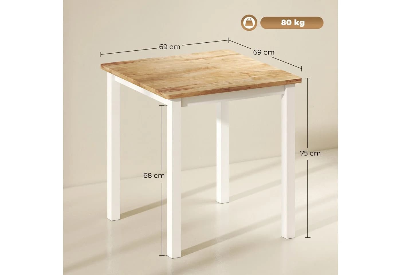 HOMCOM Esstisch Eiche Weiß Moderner Holztisch für 2-4 Personen - Bild 3