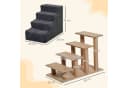 PawHut Haustiertreppe mit abnehmbarem Bezug, 4 Stufen, Dunkelgrau Bild 3