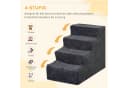 PawHut Haustiertreppe mit abnehmbarem Bezug, 4 Stufen, Dunkelgrau Bild 4