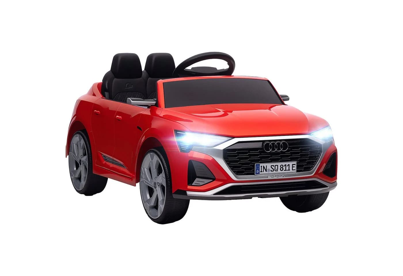 AIYAPLAY Elektro-Kinderauto mit Fernsteuerung, Scheinwerfer, Musik, Belastbarkeit 30 kg, für 3-4 Jahre Kinder, Rot - Bild 2