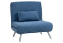 HOMCOM Schlafsofa Blau Samtoptik 3-in-1 mit verstellbarer Rückenlehne Bild 1