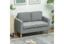 HOMCOM 2-Sitzer Polstersofa Hellgrau mit Stauraum und Cordbezug Bild 2
