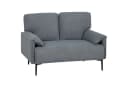 HOMCOM 2-Sitzer Polstersofa mit Armlehne, Metallrahmen, Grau Bild 1