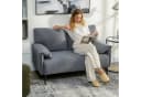 HOMCOM 2-Sitzer Polstersofa mit Armlehne, Metallrahmen, Grau Bild 2