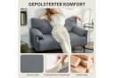 HOMCOM 2-Sitzer Polstersofa mit Armlehne, Metallrahmen, Grau Bild 4