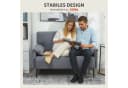 HOMCOM 2-Sitzer Polstersofa mit Armlehne, Metallrahmen, Grau Bild 5
