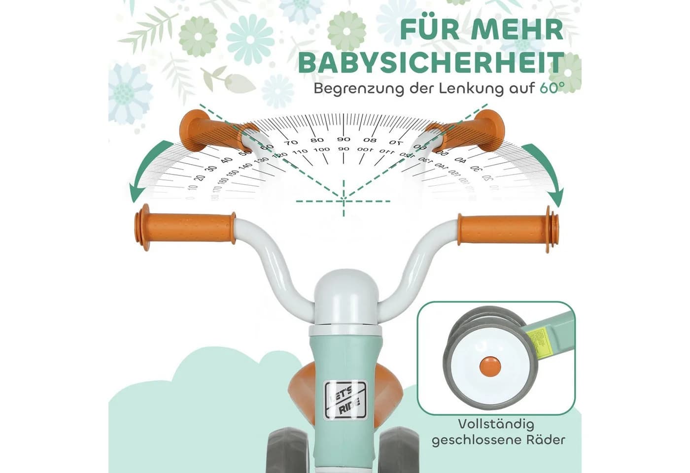 AIYAPLAY Laufrad für Kinder 12-36 Monate 21.5 Zoll mit 3 geräuscharmen Rädern - Bild 5