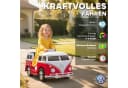 AIYAPLAY Volkswagen T1 Elektroauto 12V Kinder Elektroauto mit MP3, Doppelmotor, Hupe, LED-Lichtern, Belastbarkeit 30 kg, (1-tlg), 3-8 km/h, für 3-7 Jahre Kinder, Rot Bild 5
