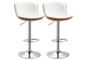 HOMCOM Barhocker höhenverstellbar Metallgestell drehbarer Sitz 2er Set Cremeweiß Bild 1