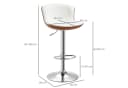 HOMCOM Barhocker höhenverstellbar Metallgestell drehbarer Sitz 2er Set Cremeweiß Bild 3