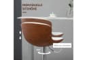 HOMCOM Barhocker höhenverstellbar Metallgestell drehbarer Sitz 2er Set Cremeweiß Bild 5
