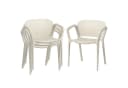 Outsunny Gartenstuhl 4er Set Weiß Kunststoff Stapelbar Bild 1